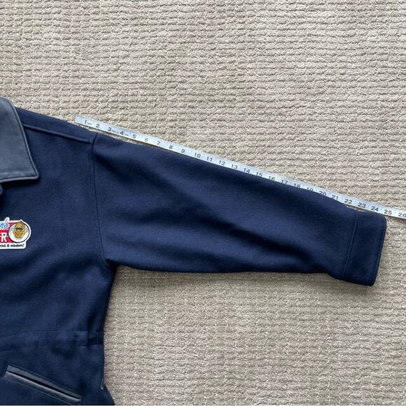 Dehen Vintage Wool and Leather Navy Jacket Size XL - Picture 12 of 13